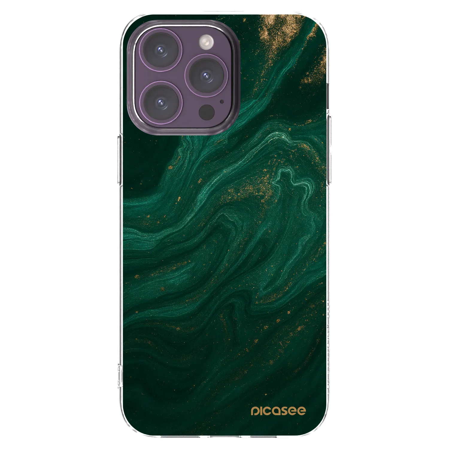 Picasee silikonowe przeźroczyste etui na Apple iPhone 14 Pro Max - Green