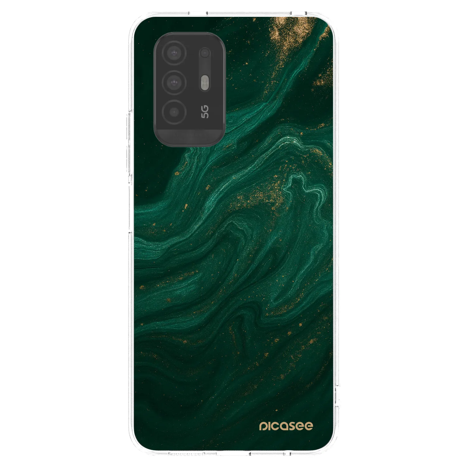 Picasee silikonowe przeźroczyste etui na OPPO A94 5G - Green