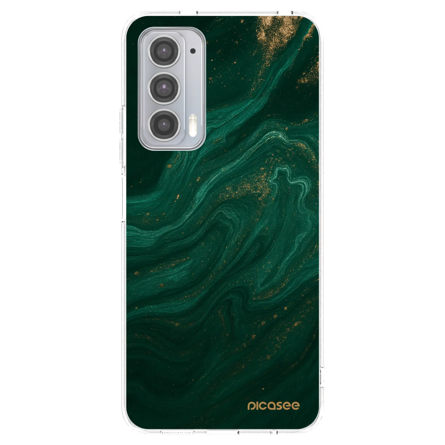 Picasee silikonowe przeźroczyste etui na Motorola Edge 20 - Green