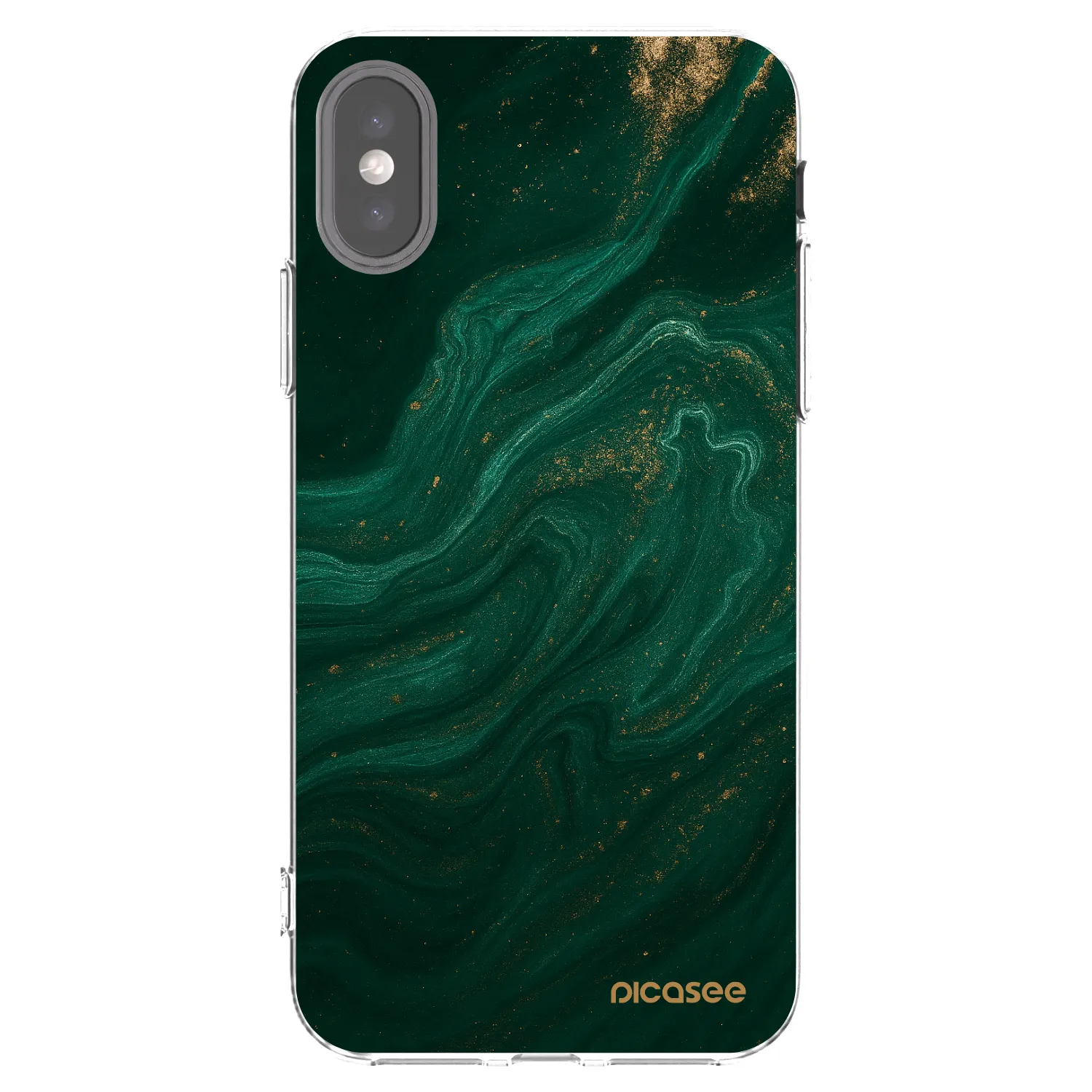 Picasee silikonowe przeźroczyste etui na Apple iPhone X/XS - Green