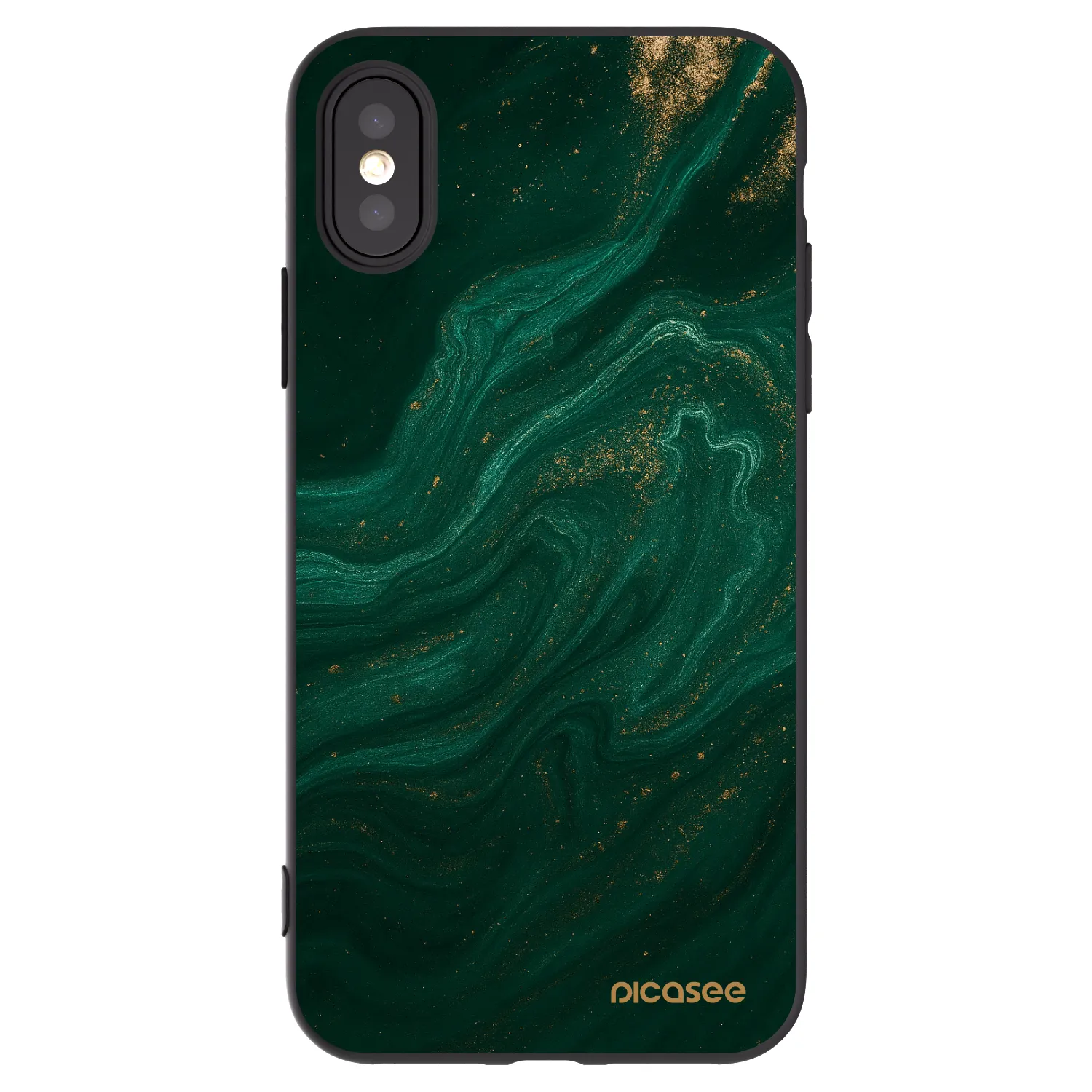 Picasee silikonowe czarne etui na Apple iPhone X/XS - Green