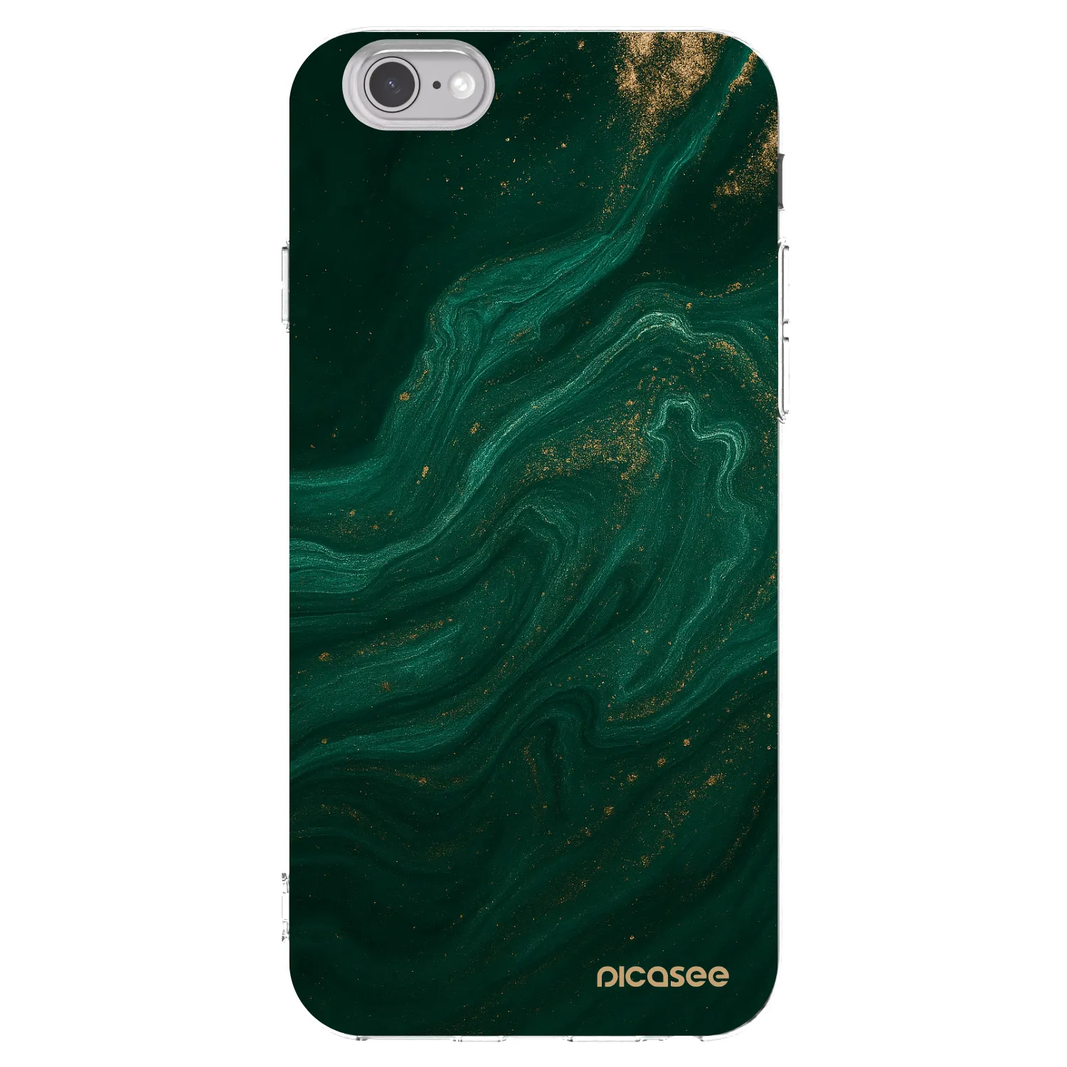 Picasee silikonowe przeźroczyste etui na Apple iPhone 6/6S - Green