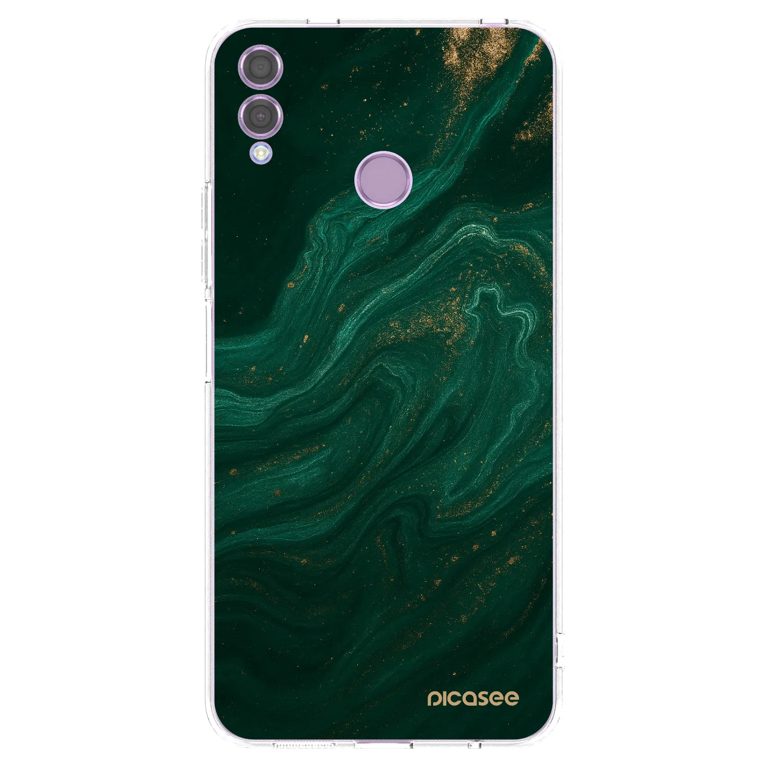 Picasee silikonowe przeźroczyste etui na Honor 8X - Green