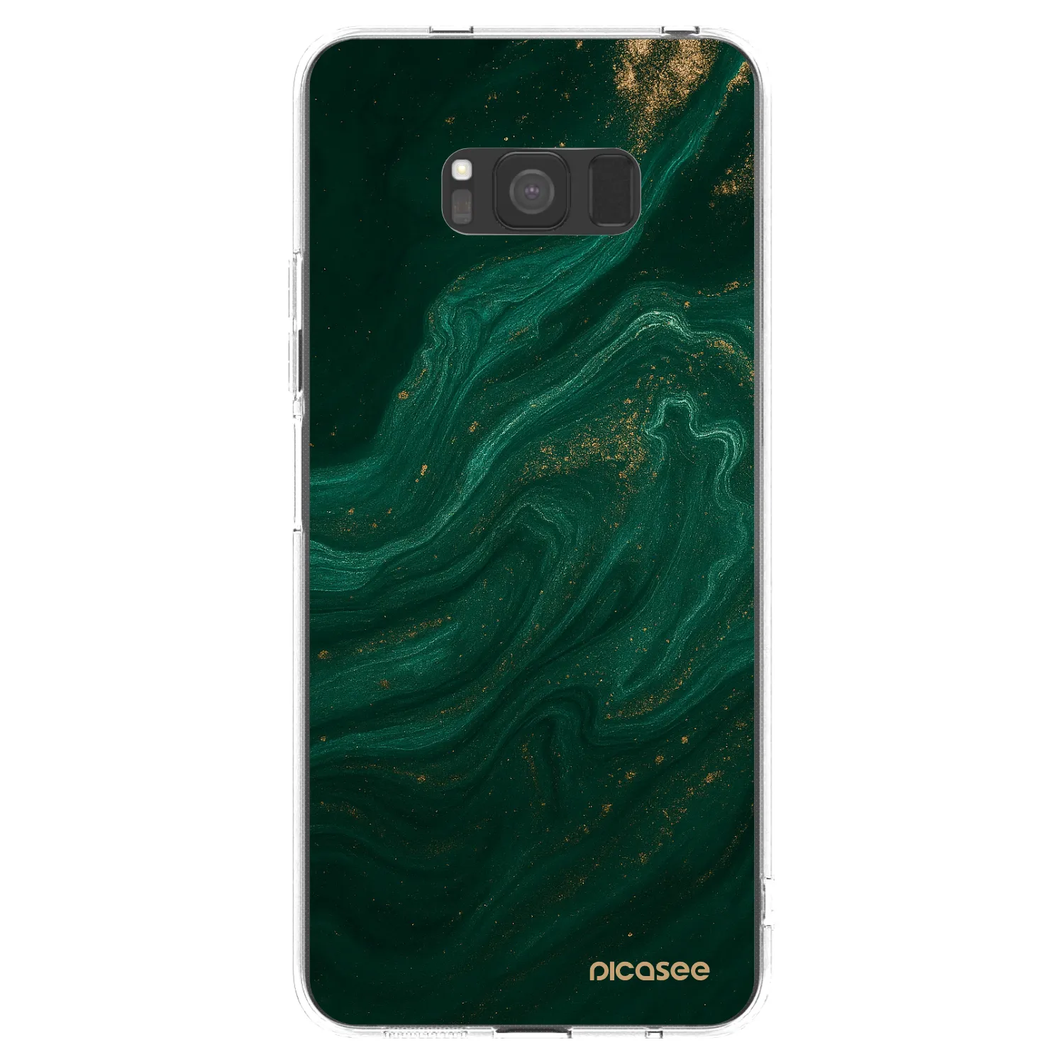 Picasee silikonowe przeźroczyste etui na Samsung Galaxy S8 G950F - Green