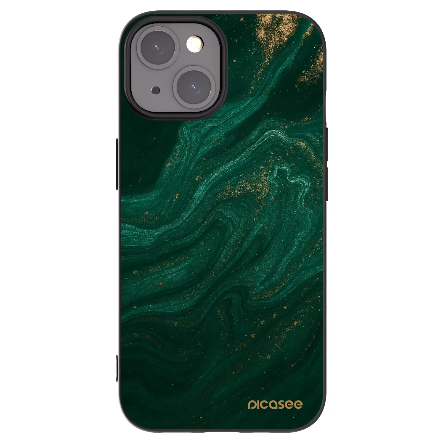 Picasee silikonowe czarne etui na Apple iPhone 15 - Green
