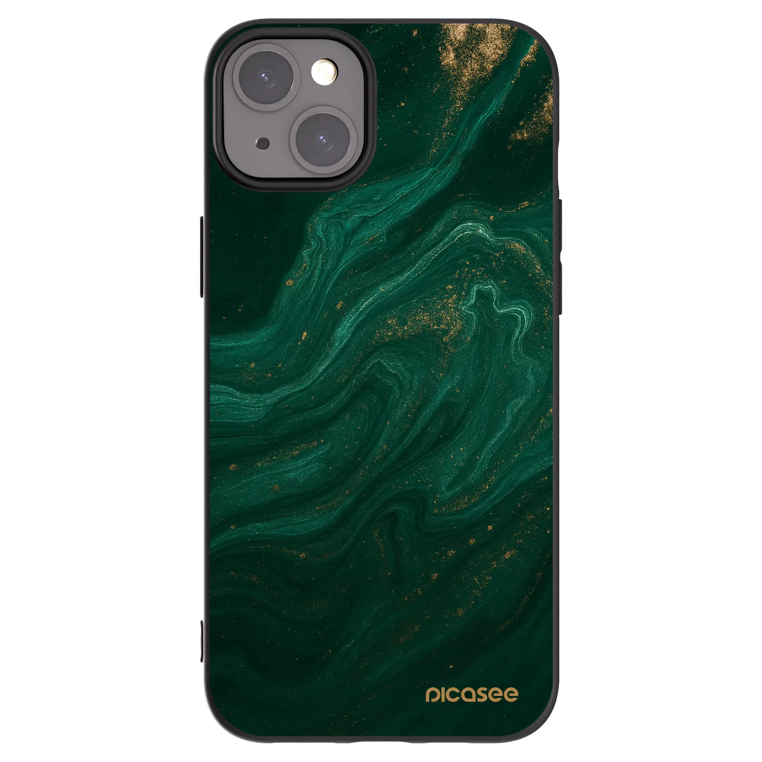 Picasee silikonowe czarne etui na Apple iPhone 15 Plus - Green