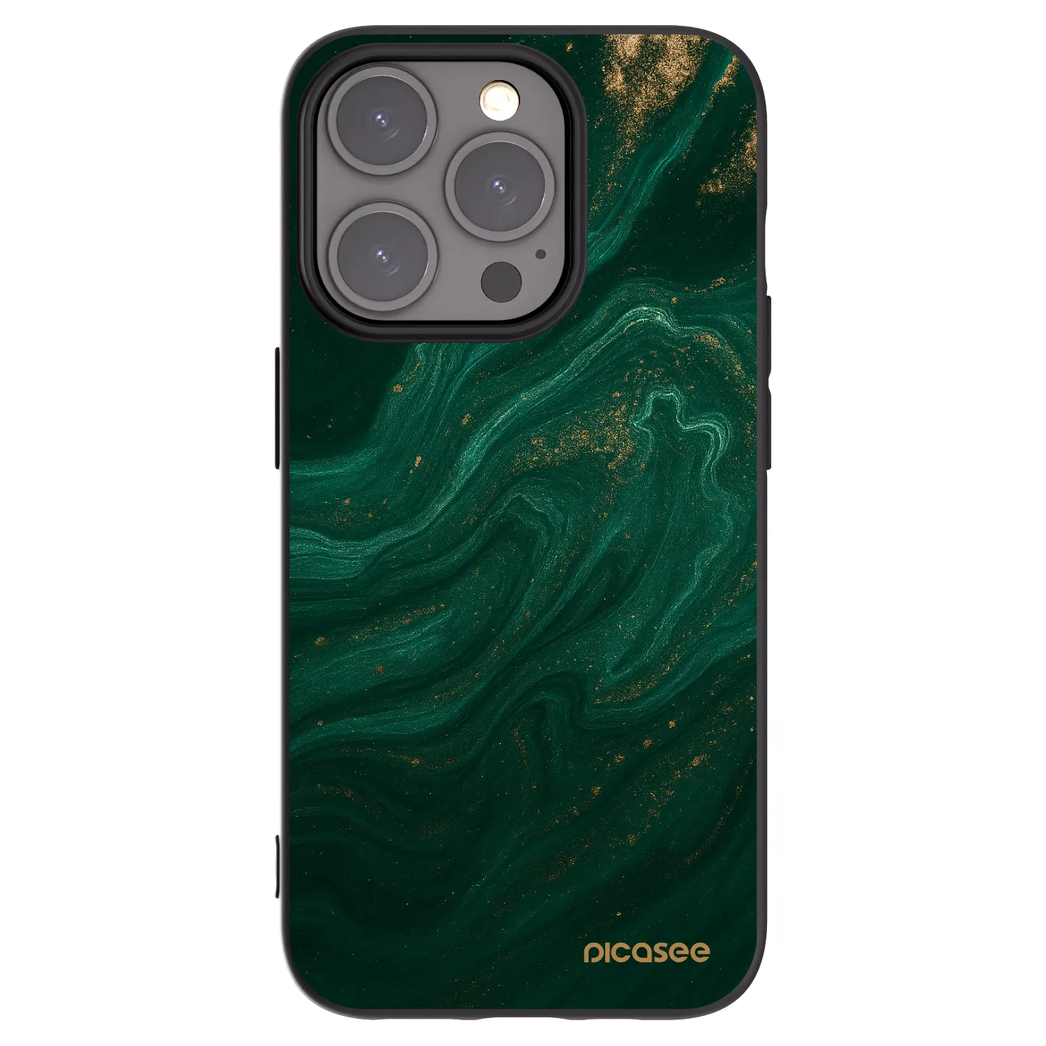 Picasee silikonowe czarne etui na Apple iPhone 15 Pro - Green