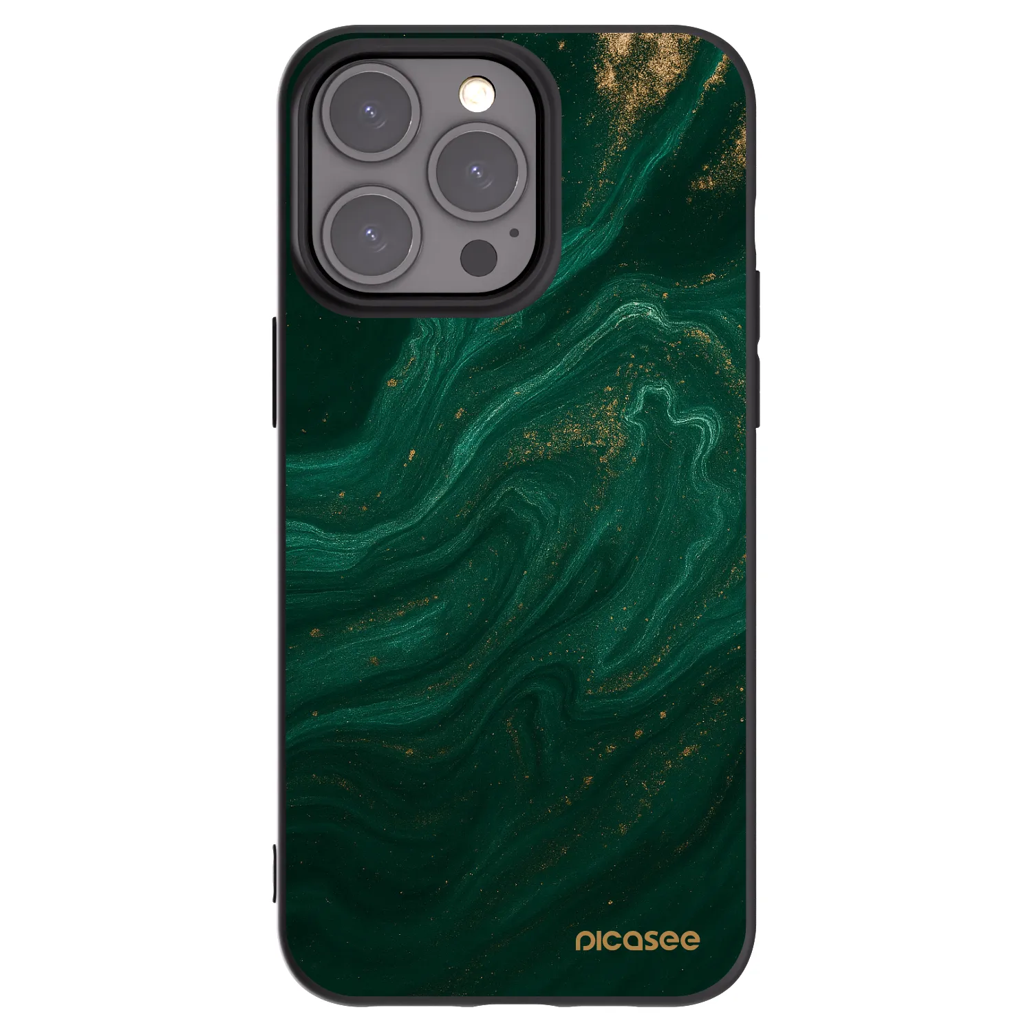 Picasee silikonowe czarne etui na Apple iPhone 15 Pro Max - Green