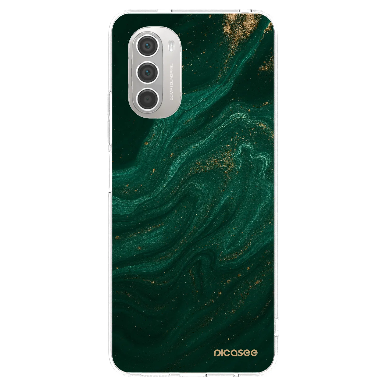 Picasee silikonowe przeźroczyste etui na Motorola Moto G51 - Green