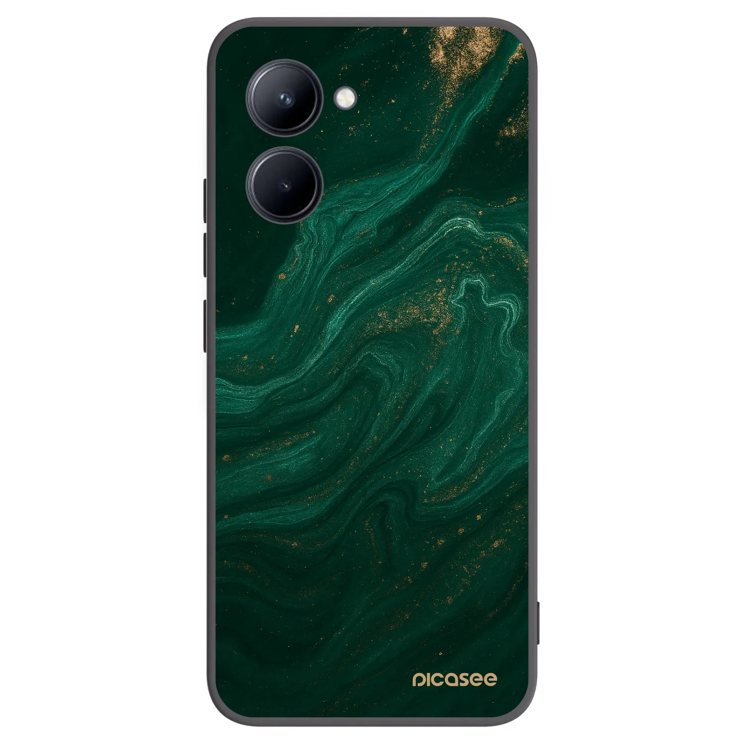Picasee silikonowe czarne etui na Realme C33 (2023) - Green