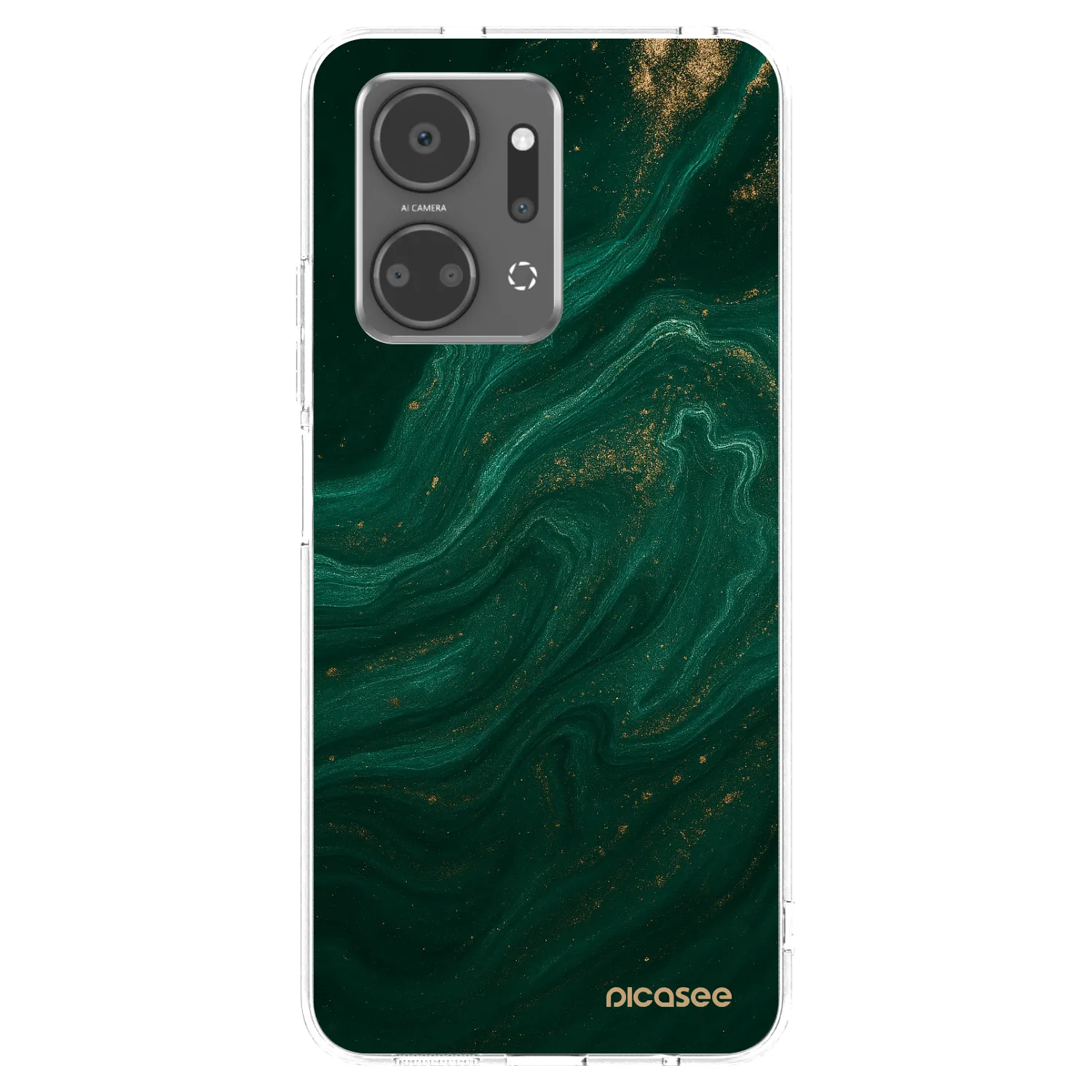 Picasee silikonowe przeźroczyste etui na Honor X7a - Green