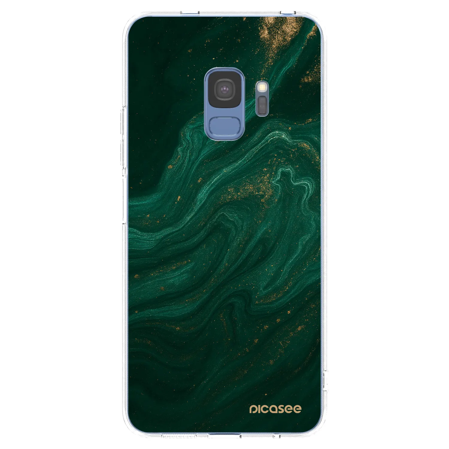 Picasee silikonowe przeźroczyste etui na Samsung Galaxy S9 G960F - Green