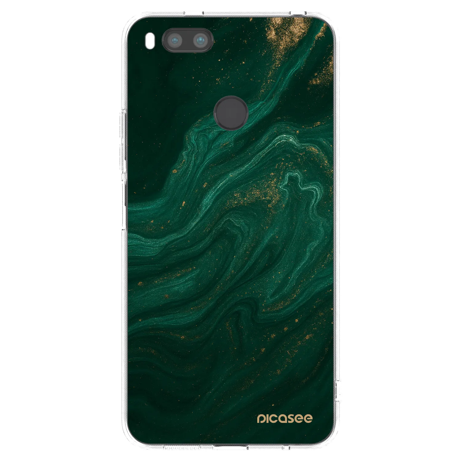 Picasee silikonowe przeźroczyste etui na Xiaomi Mi A1 Global - Green