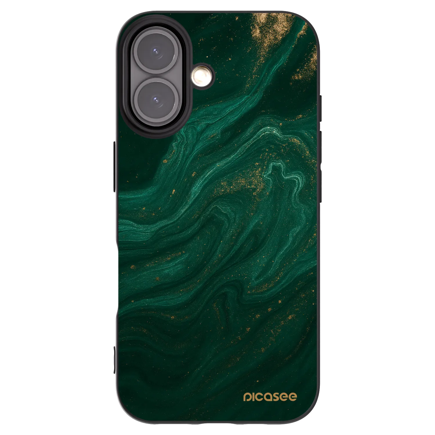 Picasee silikonowe czarne etui na Apple iPhone 16 - Green