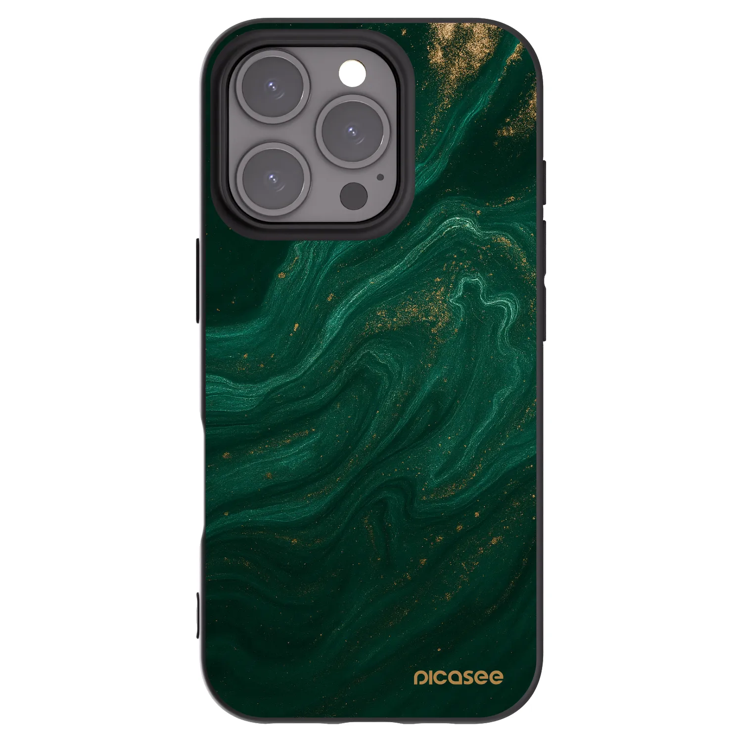 Picasee silikonowe czarne etui na Apple iPhone 16 Pro - Green