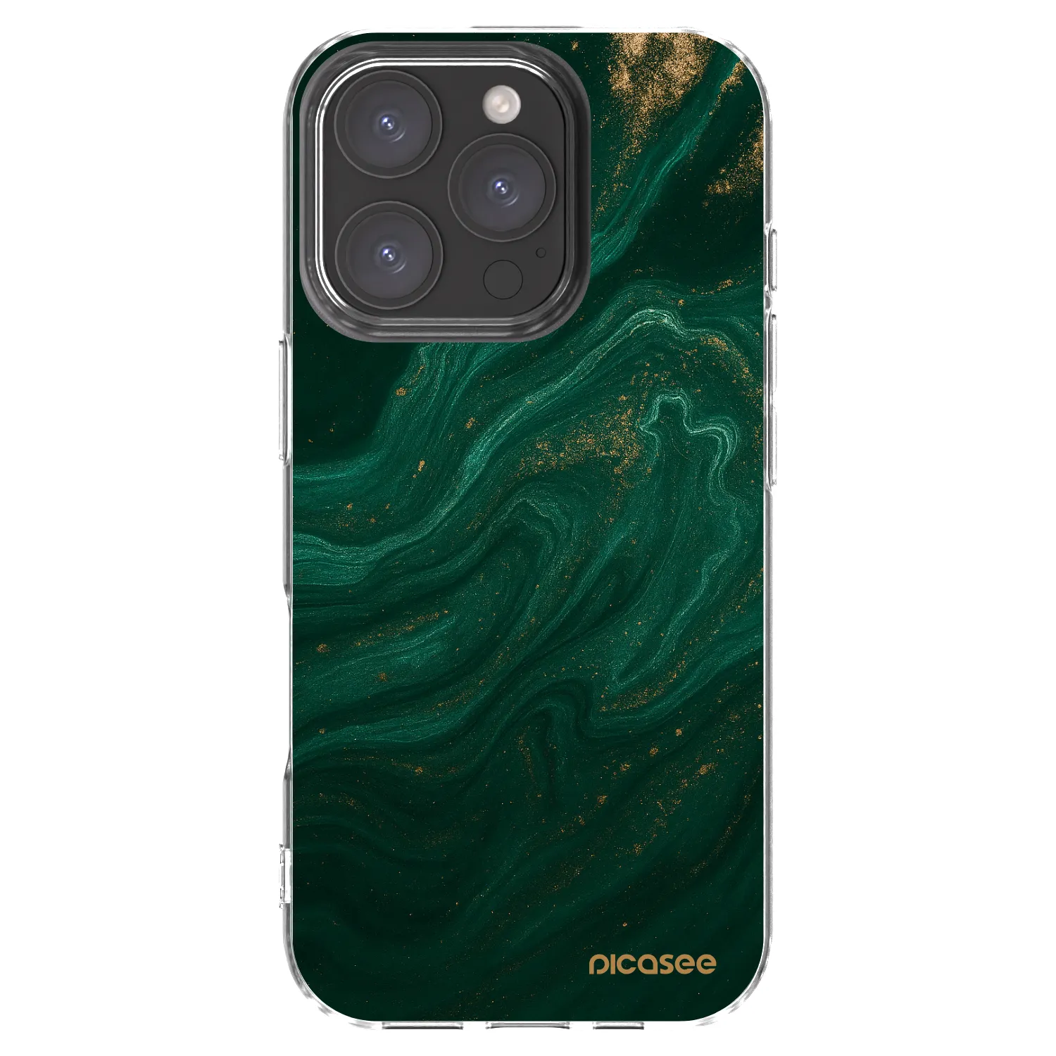 Picasee silikonowe przeźroczyste etui na Apple iPhone 16 Pro - Green