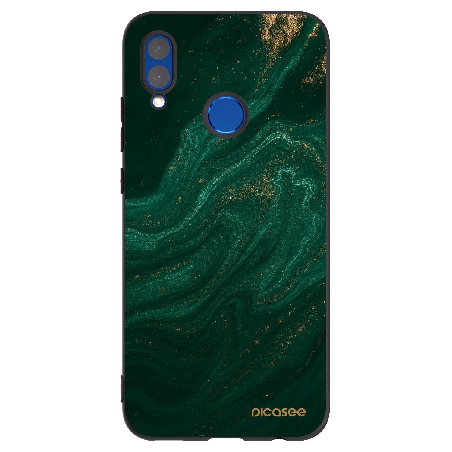 Picasee silikonowe czarne etui na Honor 10 Lite - Green