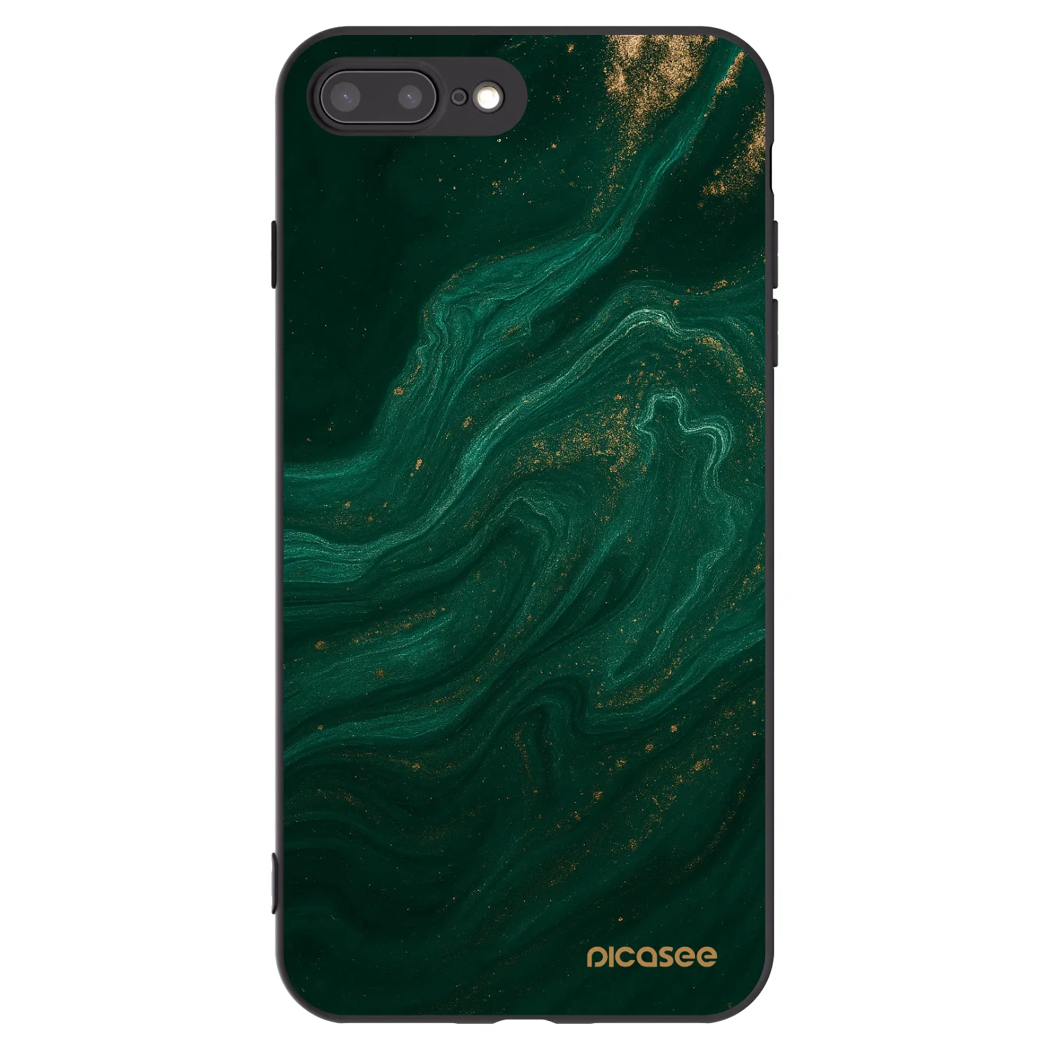 Picasee silikonowe czarne etui na Apple iPhone 7 Plus - Green