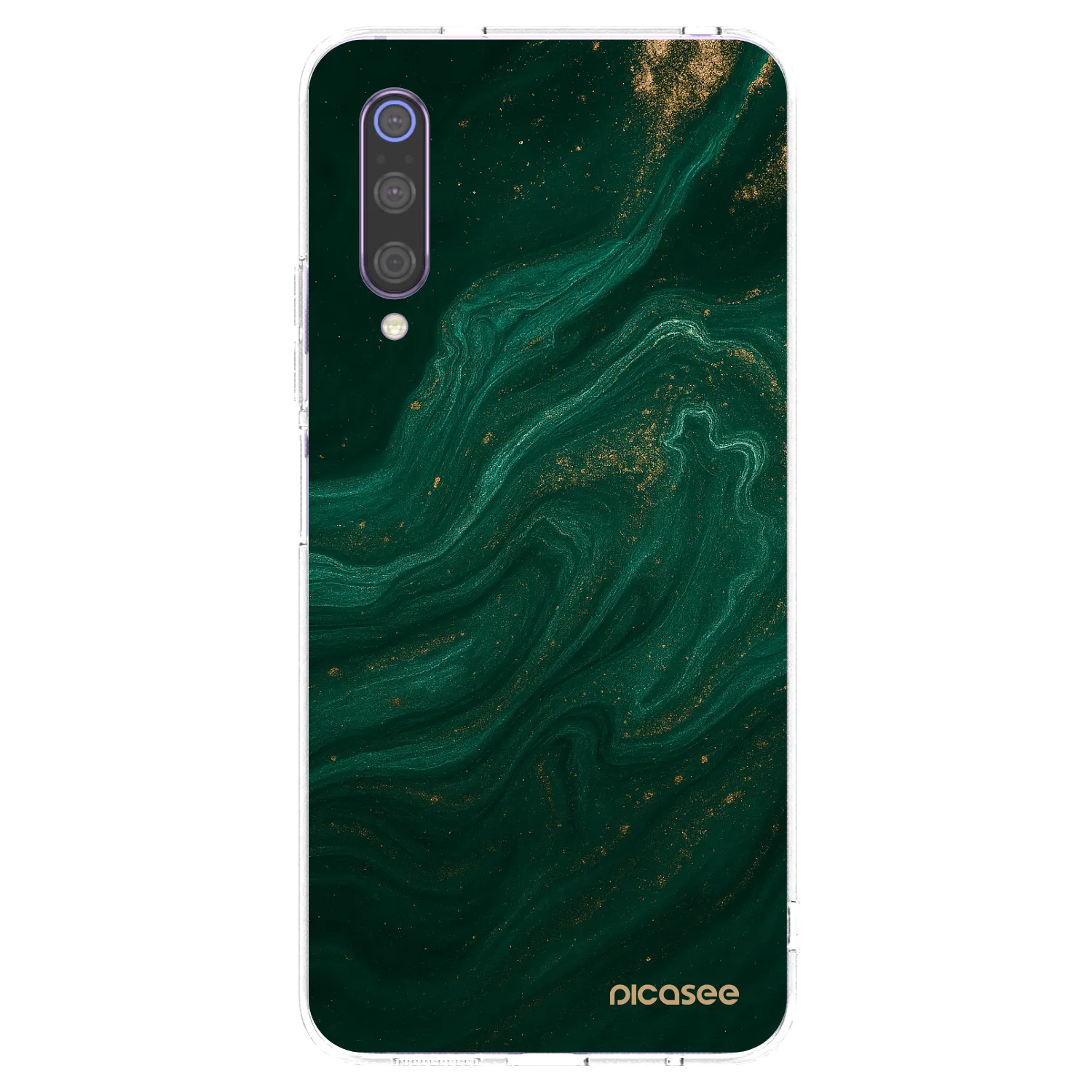 Picasee silikonowe przeźroczyste etui na Xiaomi Mi 9 - Green