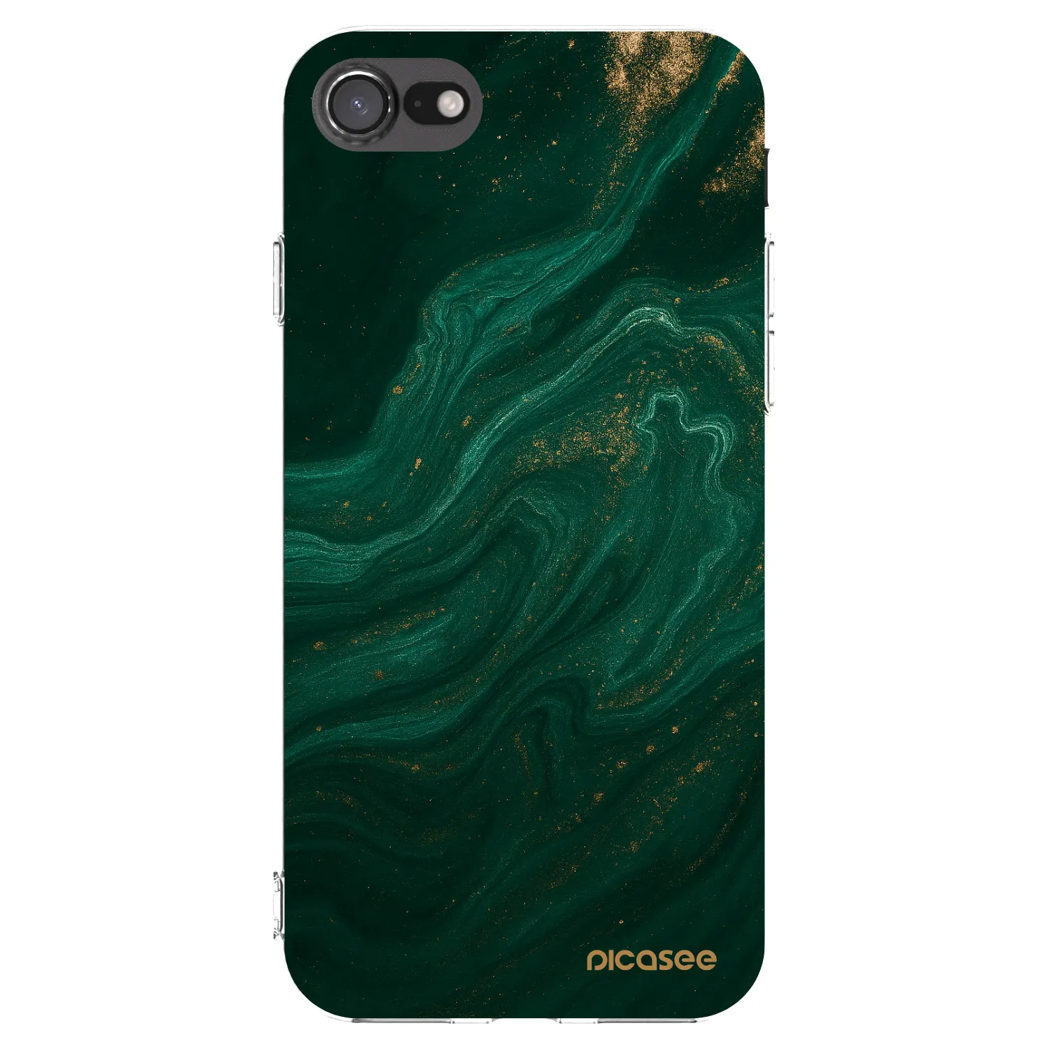 Picasee silikonowe przeźroczyste etui na Apple iPhone 7 - Green