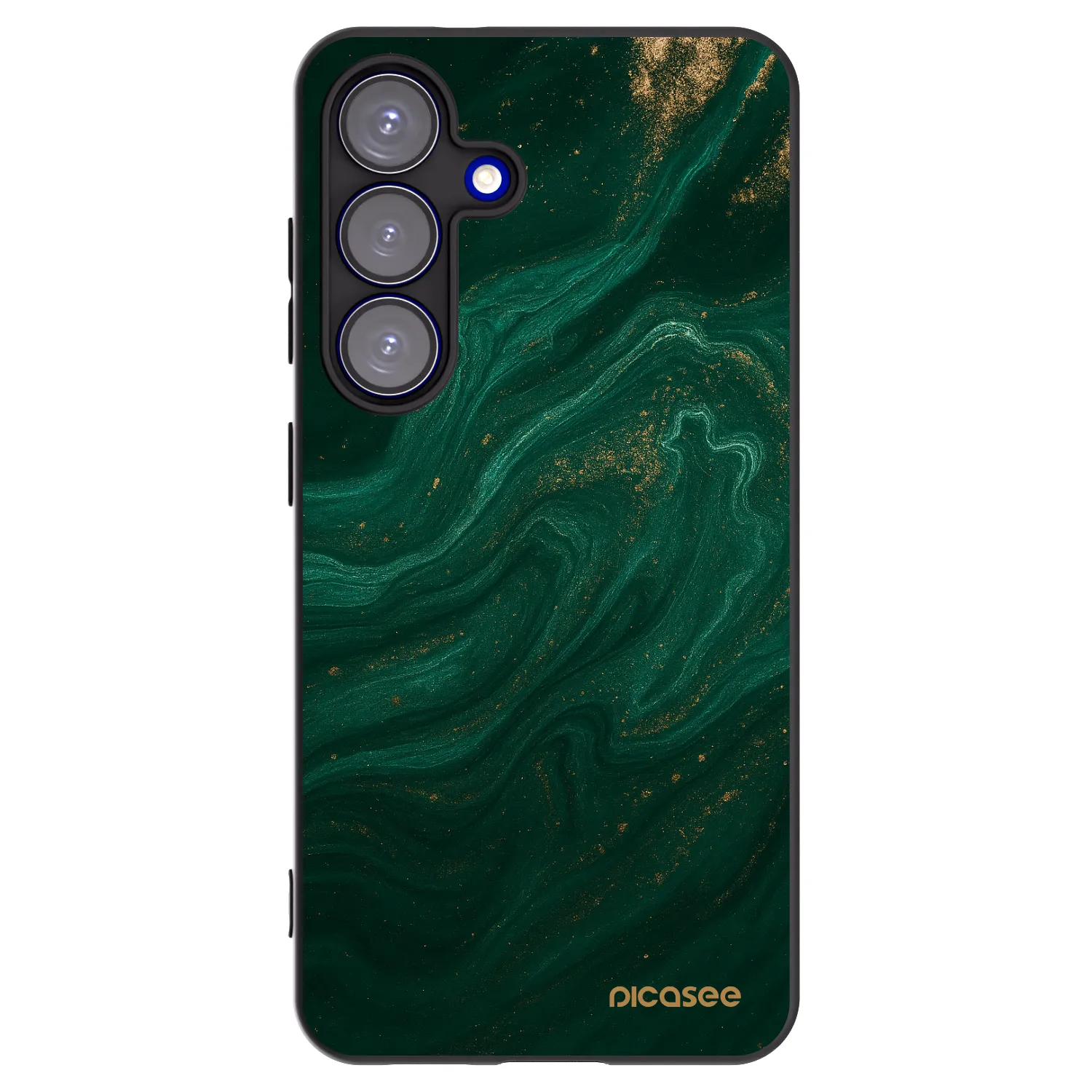 Picasee silikonowe czarne etui na Samsung Galaxy S25 5G - Green