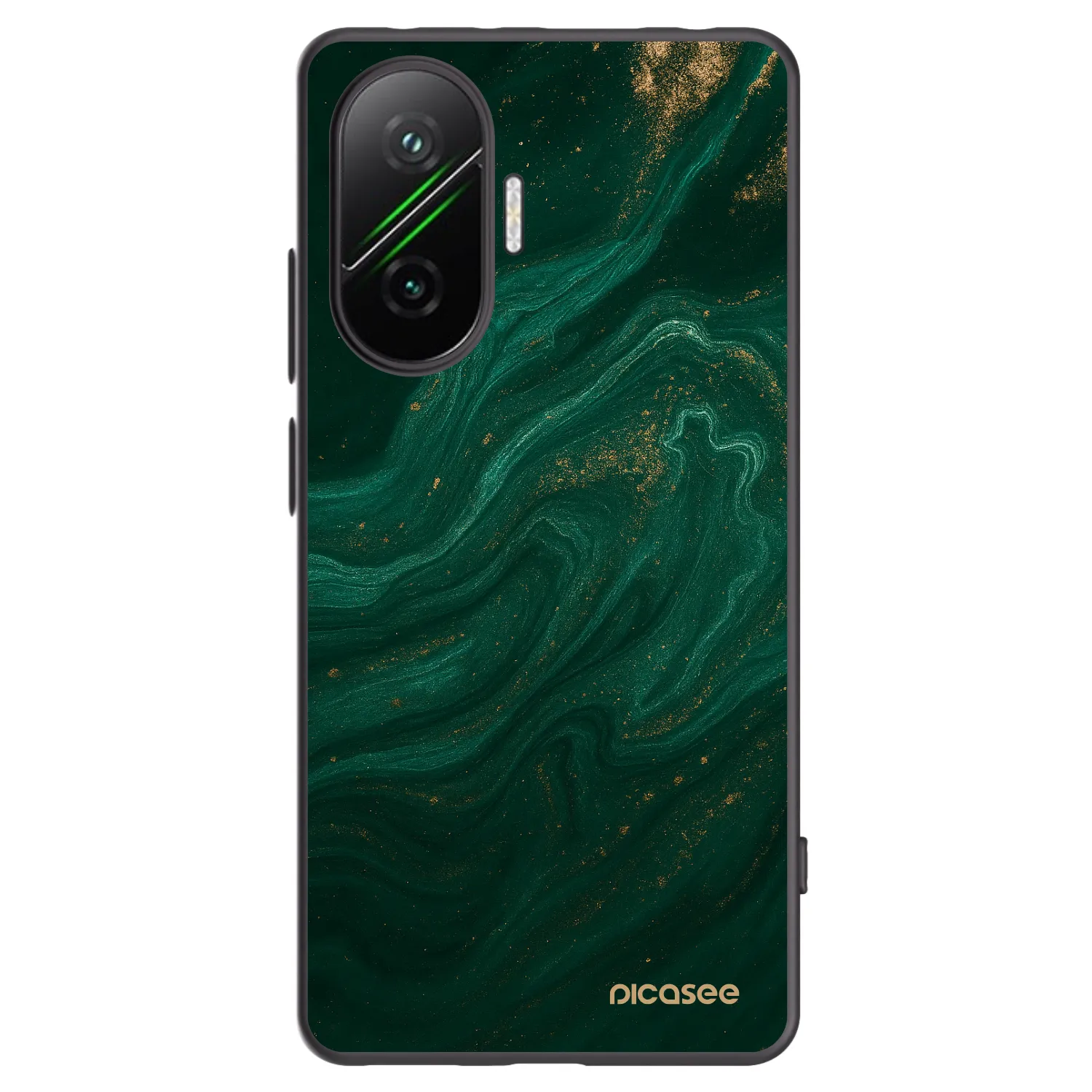 Picasee silikonowe czarne etui na Xiaomi Poco F7 Pro 5G - Green
