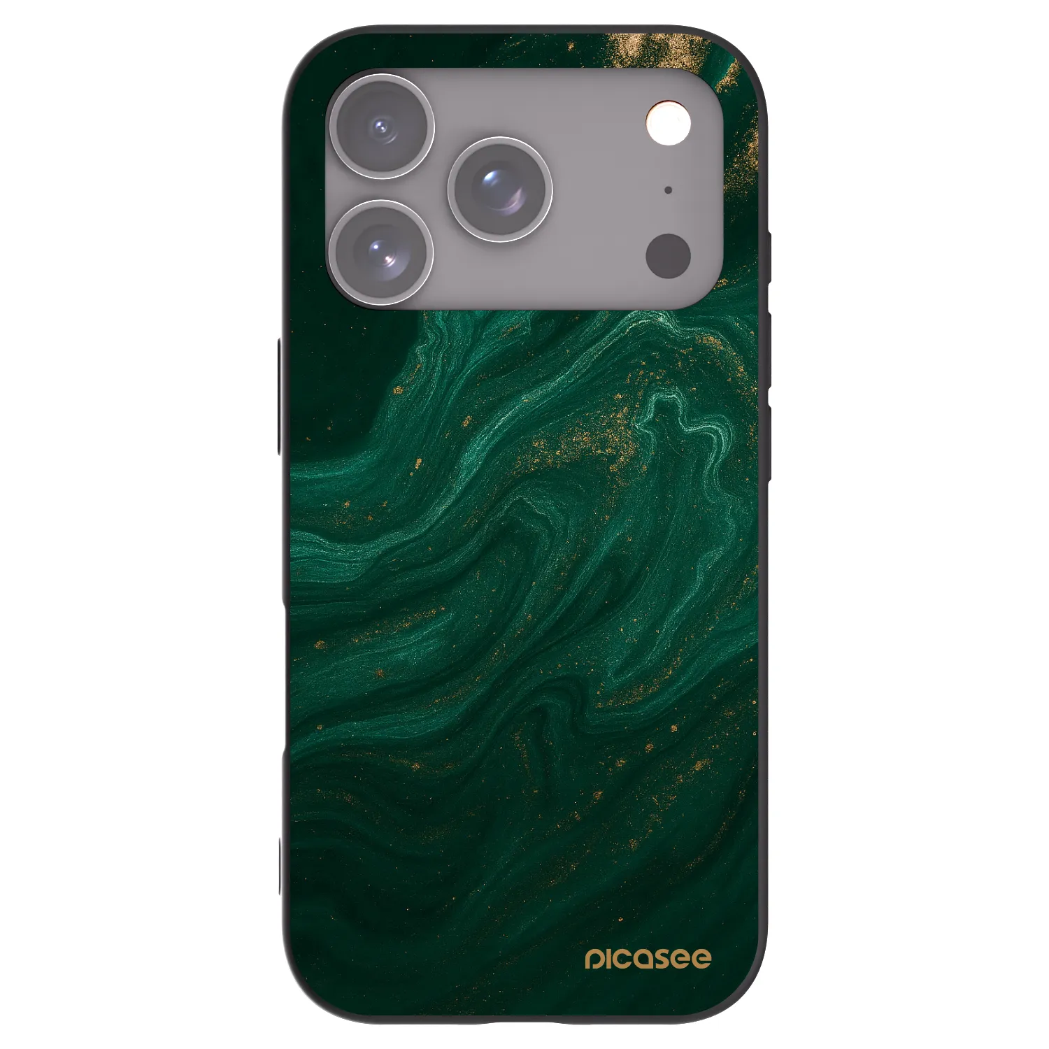 Picasee silikonowe czarne etui na Apple iPhone 17 Pro - Green