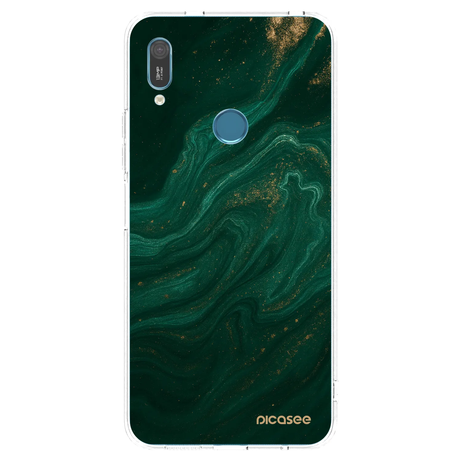 Picasee silikonowe przeźroczyste etui na Huawei Y6 2019 - Green