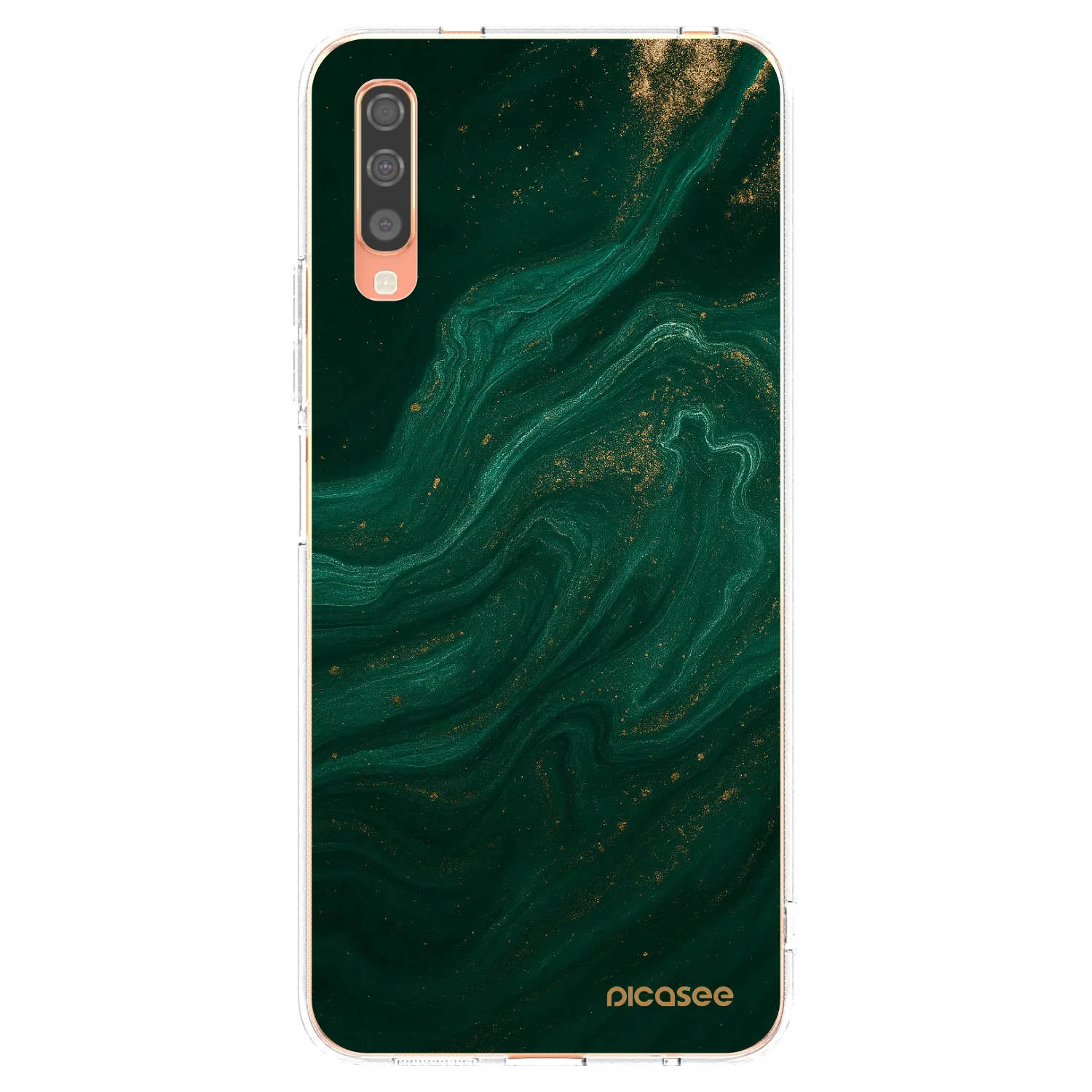 Picasee silikonowe przeźroczyste etui na Samsung Galaxy A70 A705F - Green