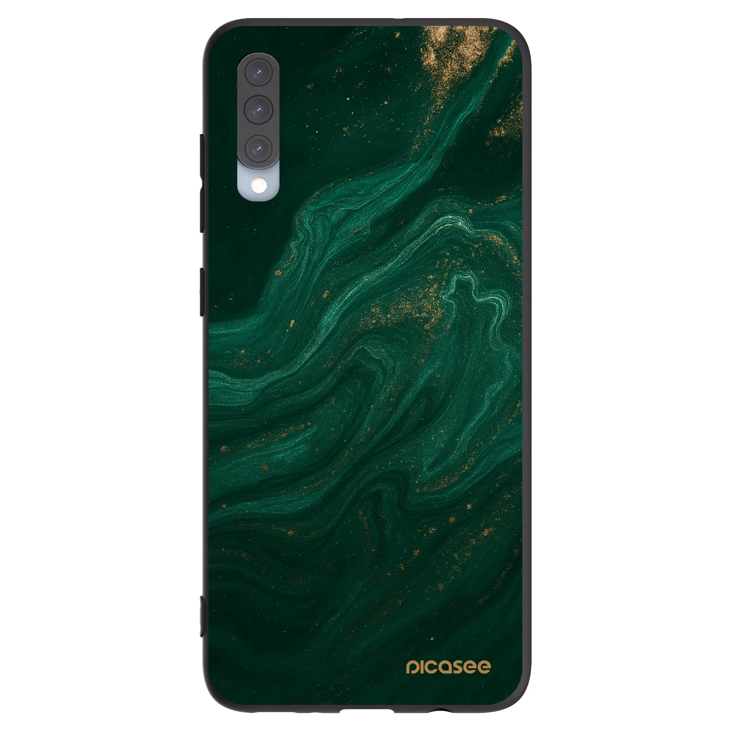 Picasee silikonowe czarne etui na Samsung Galaxy A70 A705F - Green