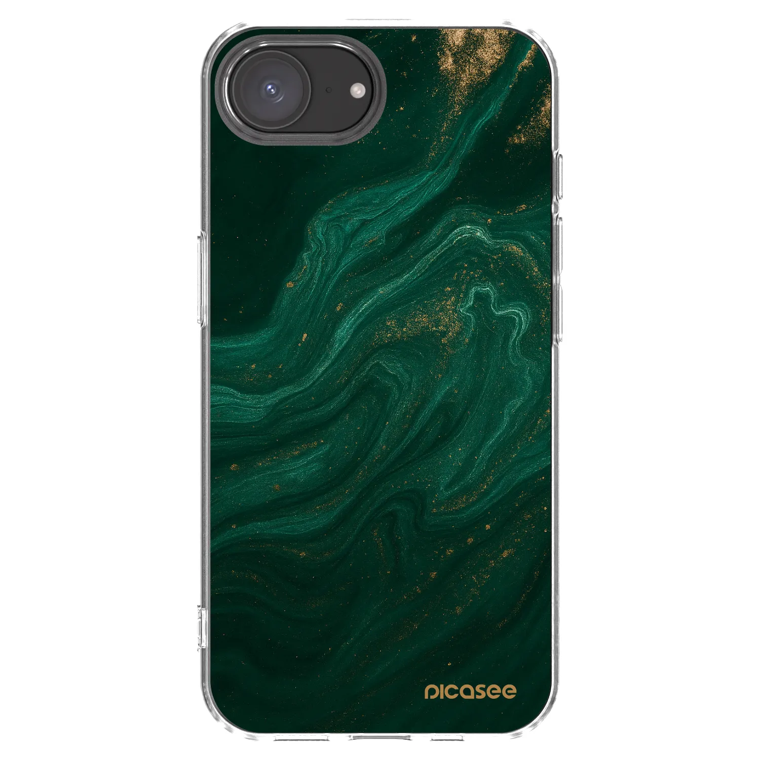 Picasee silikonowe przeźroczyste etui na Apple iPhone 17e - Green