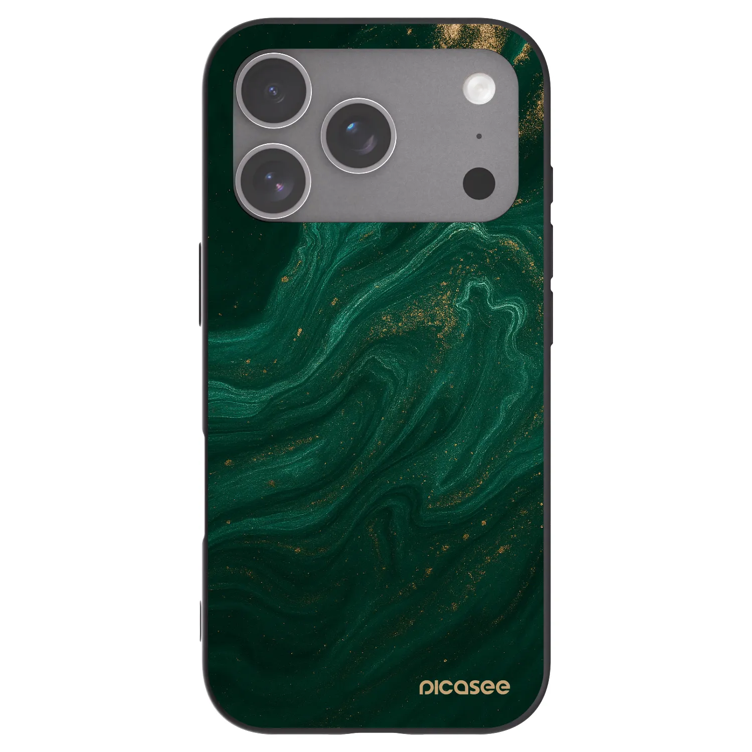 Picasee silikonowe czarne etui na Apple iPhone 18 Pro - Green