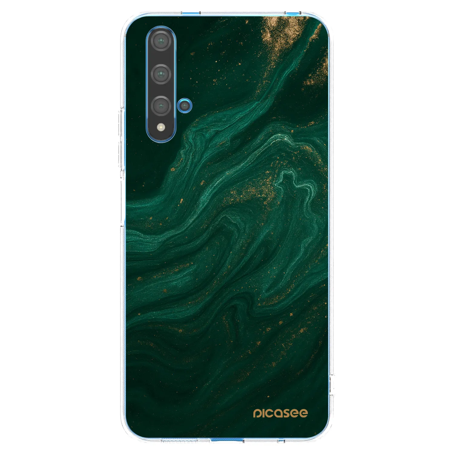 Picasee silikonowe przeźroczyste etui na Huawei Nova 5T - Green
