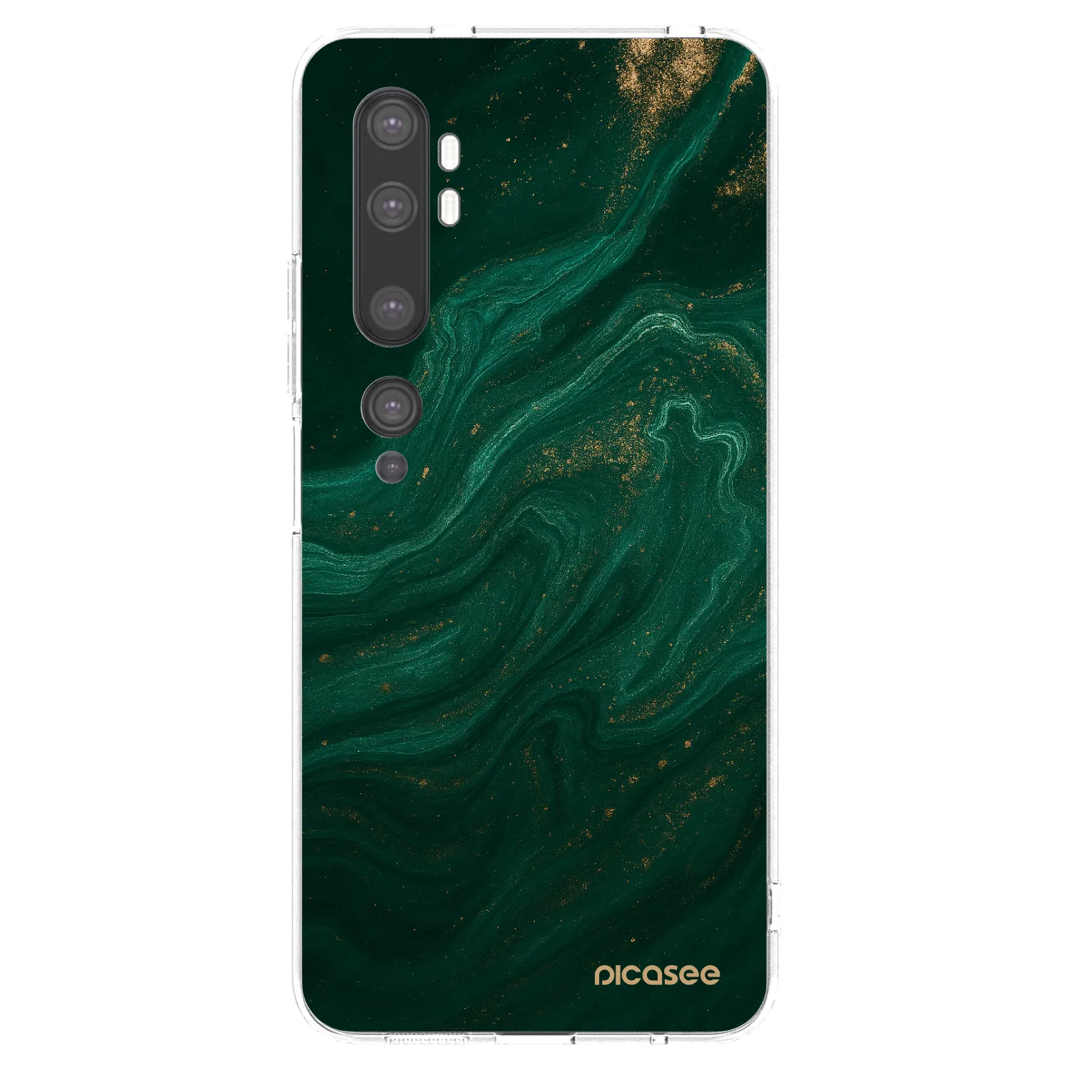 Picasee silikonowe przeźroczyste etui na Xiaomi Mi Note 10 (Pro) - Green