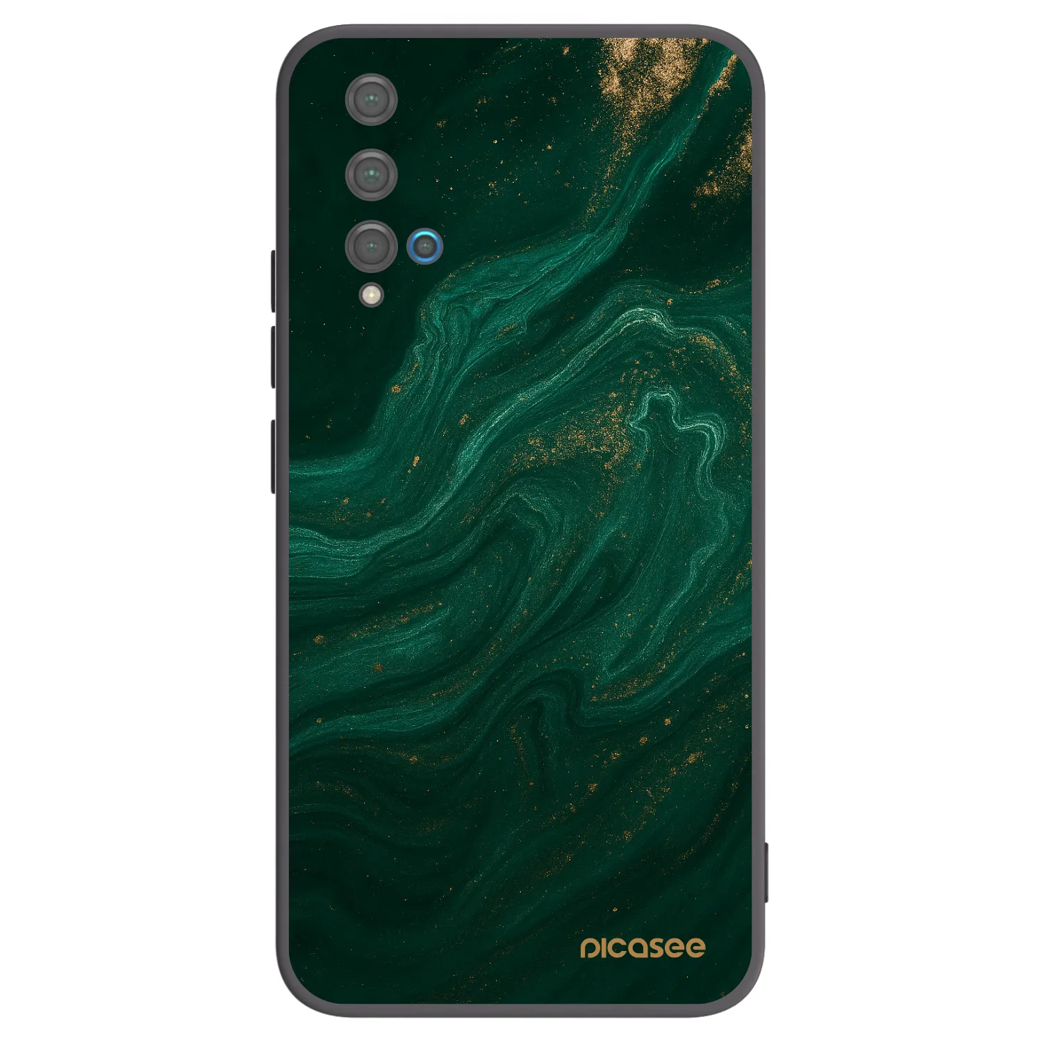 Picasee silikonowe czarne etui na Huawei Nova 5T - Green