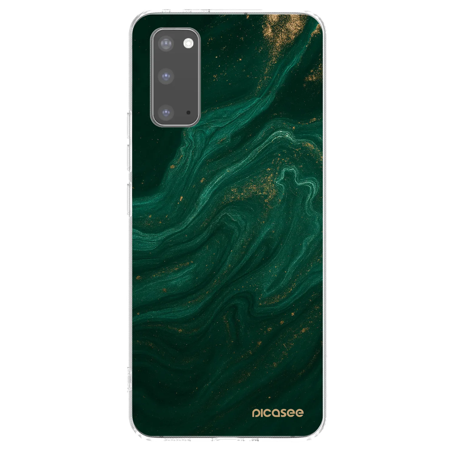 Picasee silikonowe przeźroczyste etui na Samsung Galaxy S20 G980F - Green
