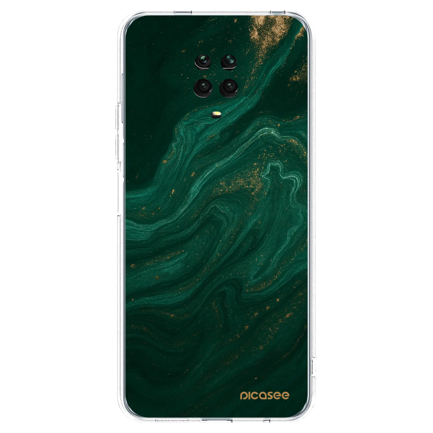 Picasee silikonowe przeźroczyste etui na Xiaomi Redmi Note 9 Pro - Green