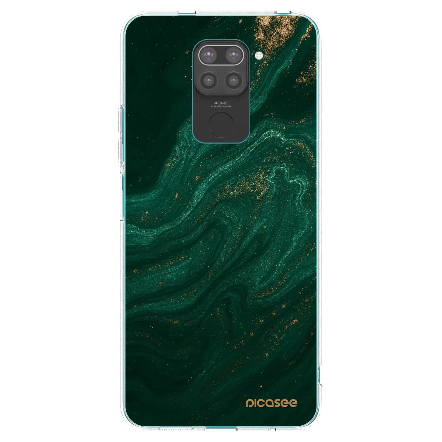 Picasee silikonowe czarne etui na Xiaomi Redmi Note 9 - Green