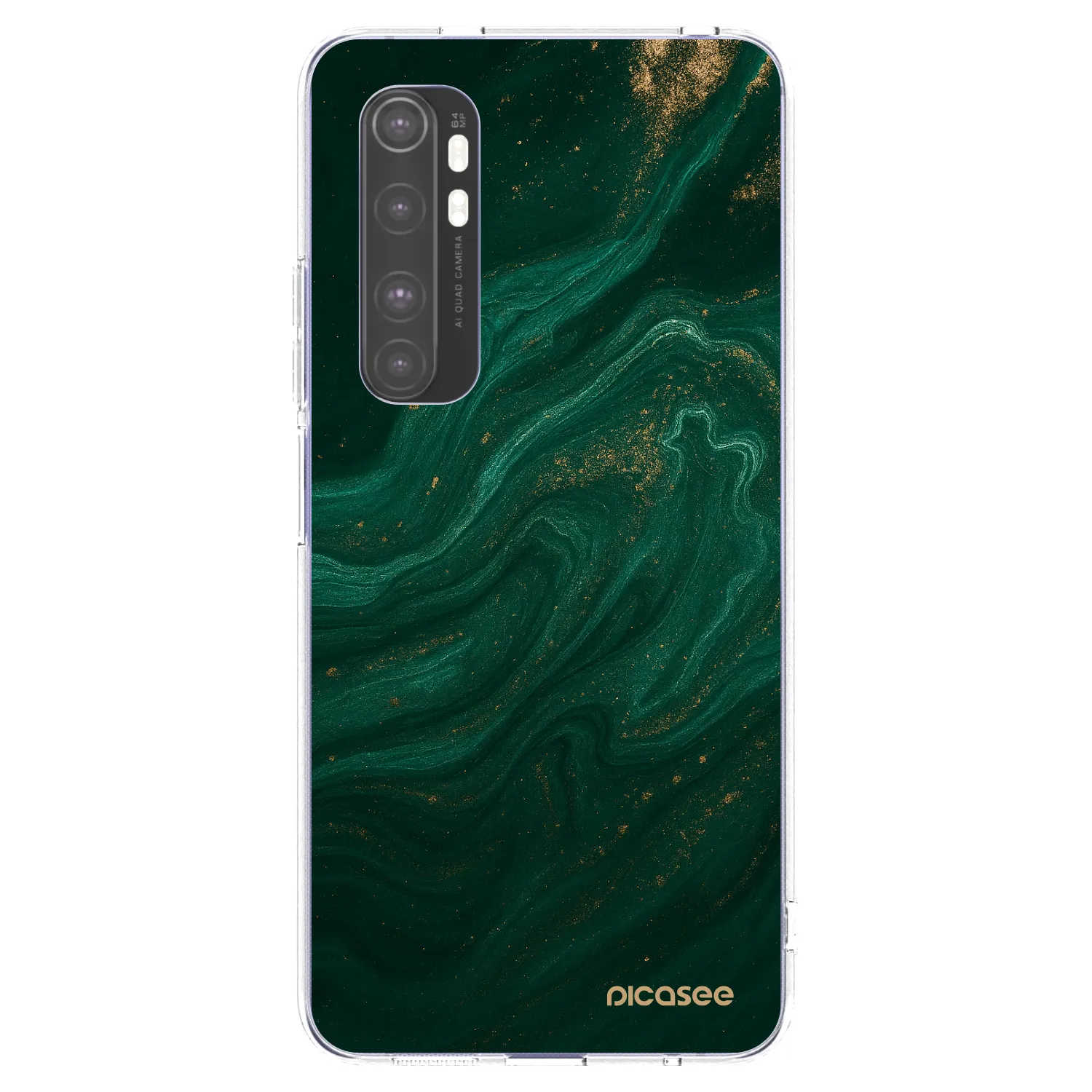 Picasee silikonowe przeźroczyste etui na Xiaomi Mi Note 10 Lite - Green