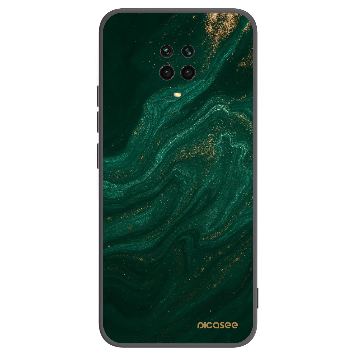 Picasee silikonowe czarne etui na Xiaomi Redmi Note 9S - Green