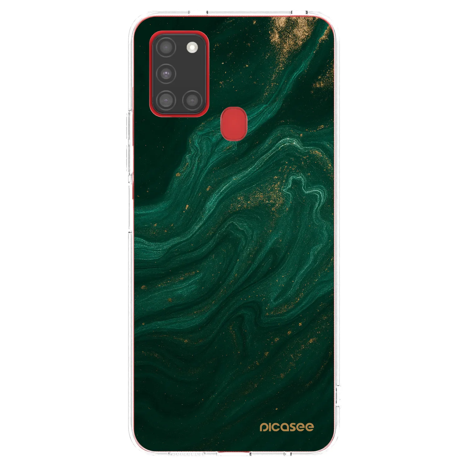 Picasee silikonowe przeźroczyste etui na Samsung Galaxy A21s - Green