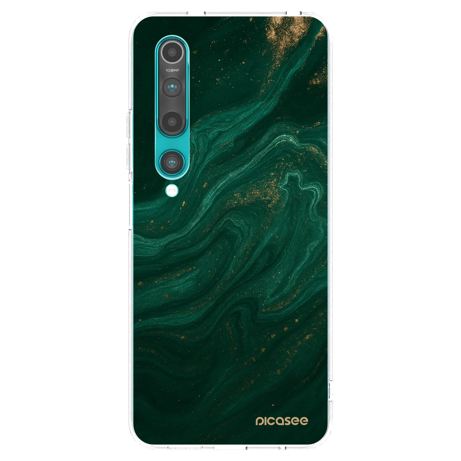 Picasee silikonowe przeźroczyste etui na Xiaomi Mi 10 - Green