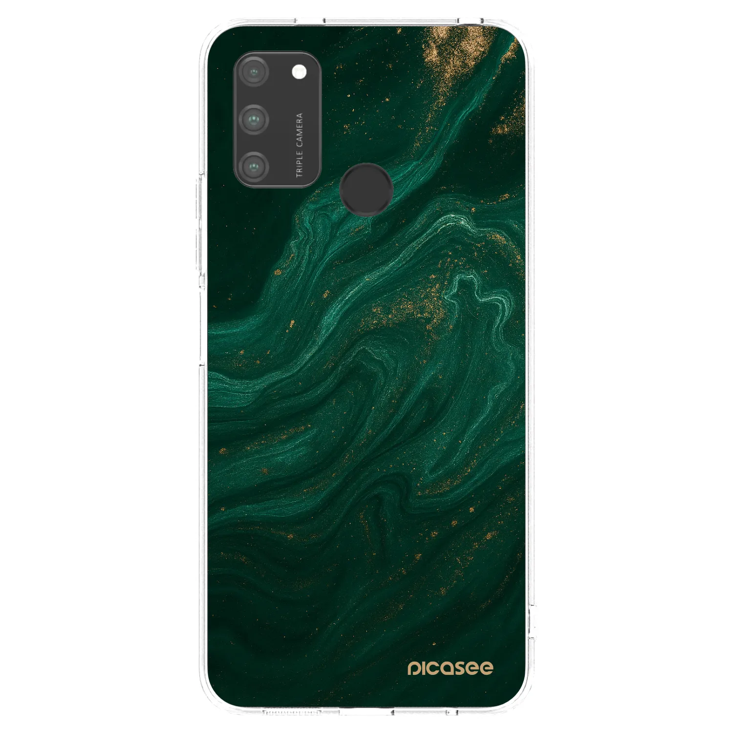 Picasee silikonowe przeźroczyste etui na Honor 9A - Green
