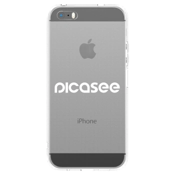 Picasee silikonowe przeźroczyste etui na Apple iPhone 5/5S/SE - Picasee - new logo - white