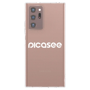 Picasee silikonowe przeźroczyste etui na Samsung Galaxy Note 20 Ultra - Picasee - new logo - white
