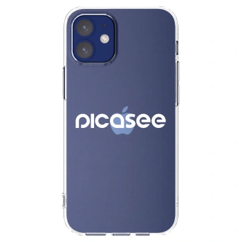 Picasee silikonowe przeźroczyste etui na Apple iPhone 12 mini - Picasee - new logo - white