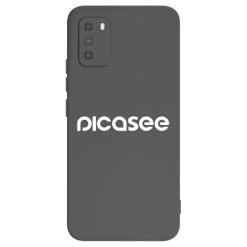 Picasee silikonowe czarne etui na Xiaomi Poco M3 - Picasee - new logo - white