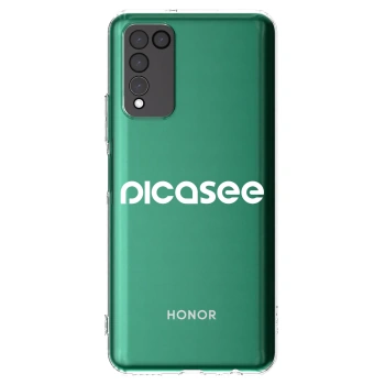 Picasee silikonowe przeźroczyste etui na Honor 10X Lite - Picasee - new logo - white