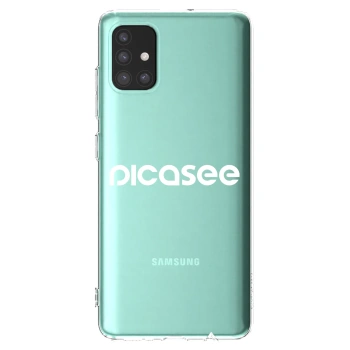 Picasee silikonowe przeźroczyste etui na Samsung Galaxy M51 M515F - Picasee - new logo - white