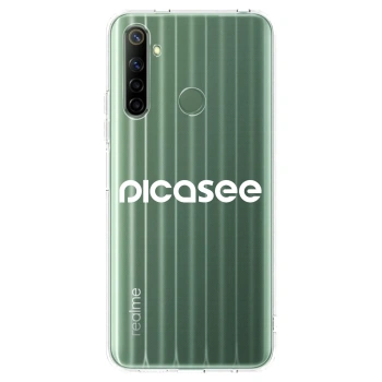 Picasee silikonowe przeźroczyste etui na Realme 6i - Picasee - new logo - white